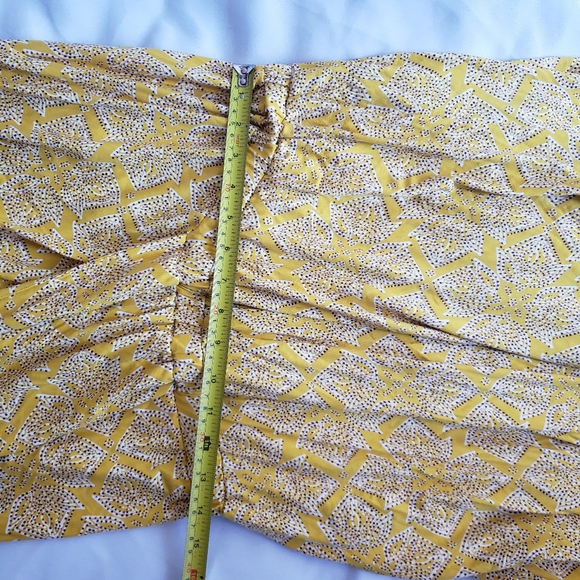 Anthropologie Long Maeve Print Fete Midi Dress Large Yellow summer Spring Dinner - Picture 9 of 14